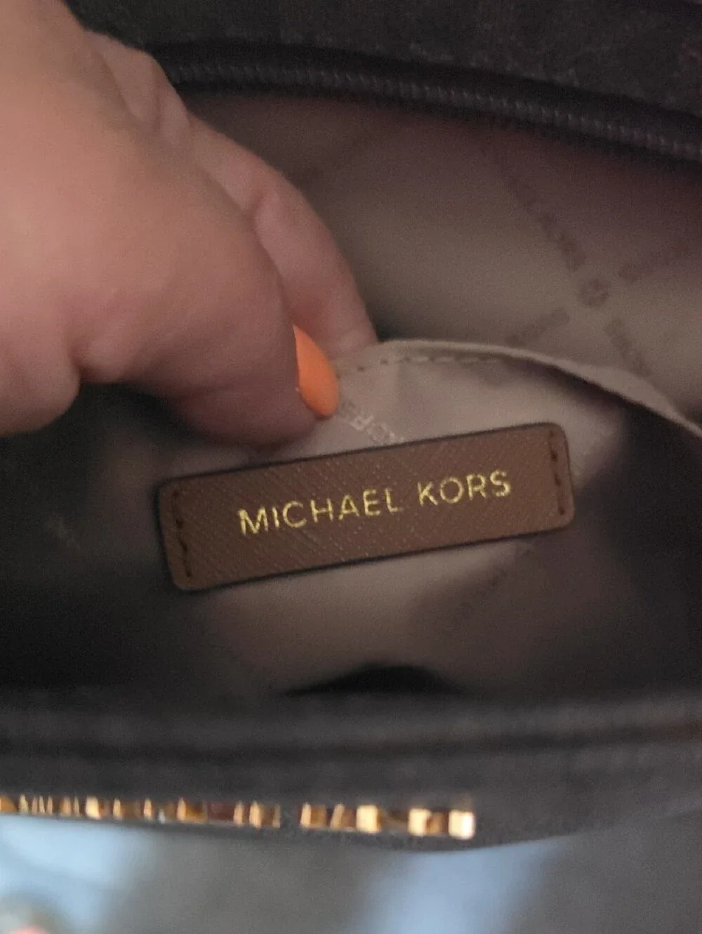 Michael Kors Dark Brown MK Signature Messenger Bag